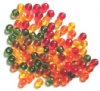 100 6mm Transparent Autumn Mix Round Glass Beads
